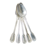 Set of 5 white metal spoons from the 20s