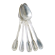 Set of 5 white metal spoons from the 20s