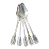 Set de 5 cuillères en métal blanc des années 20