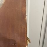 Tableau peinture huile toile portrait femme robe dentelle xixème 19ème merl