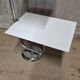 Vintage chrome flower stand with two white shelves, 1970s, Czechoslovakia, 35 × 54 × 100 cm