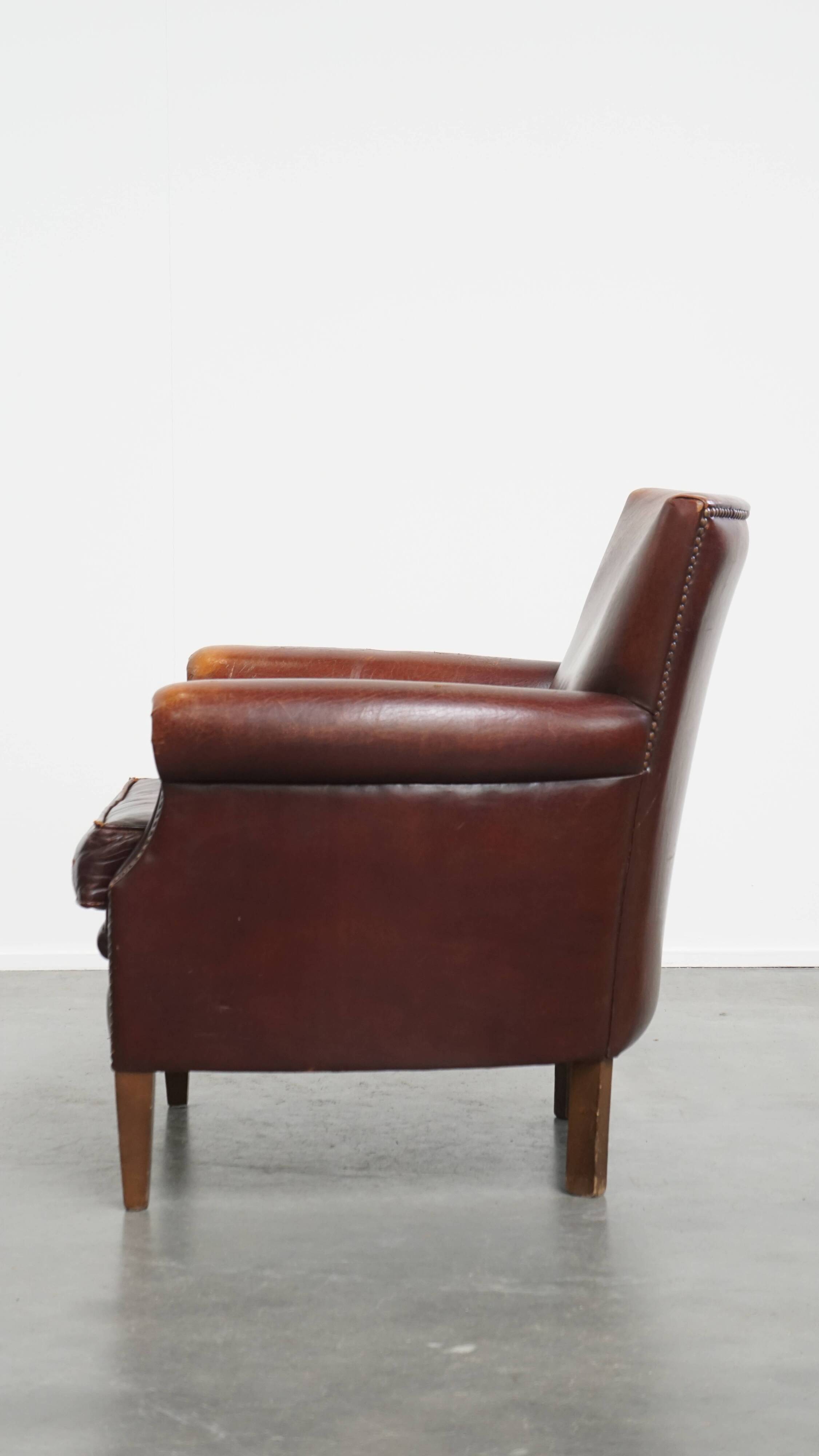Vintage Sheepskin Leather Armchair