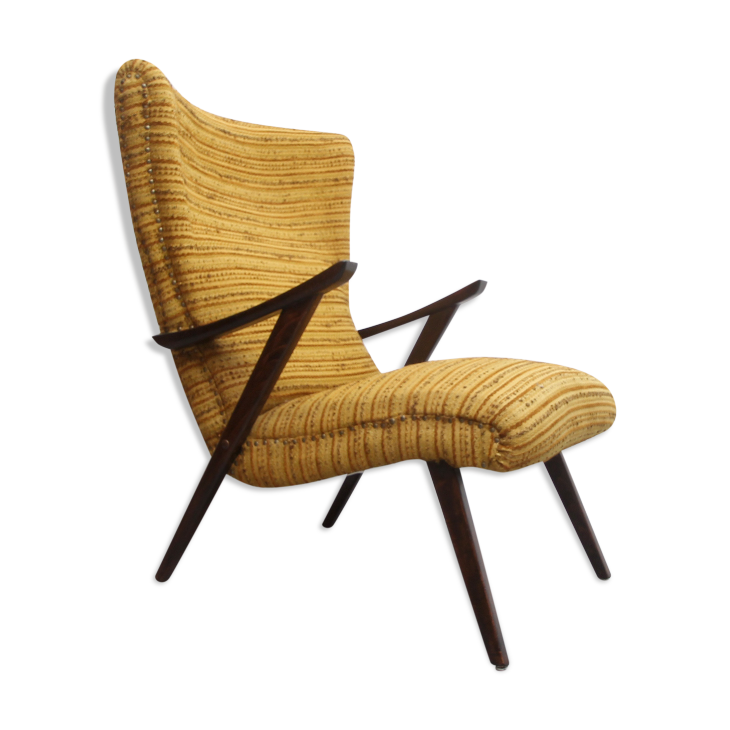 1950s highback chair ocher-yellow