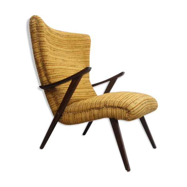 Fauteuil des années 1950 jaune ocre