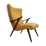 Fauteuil des années 1950 jaune ocre