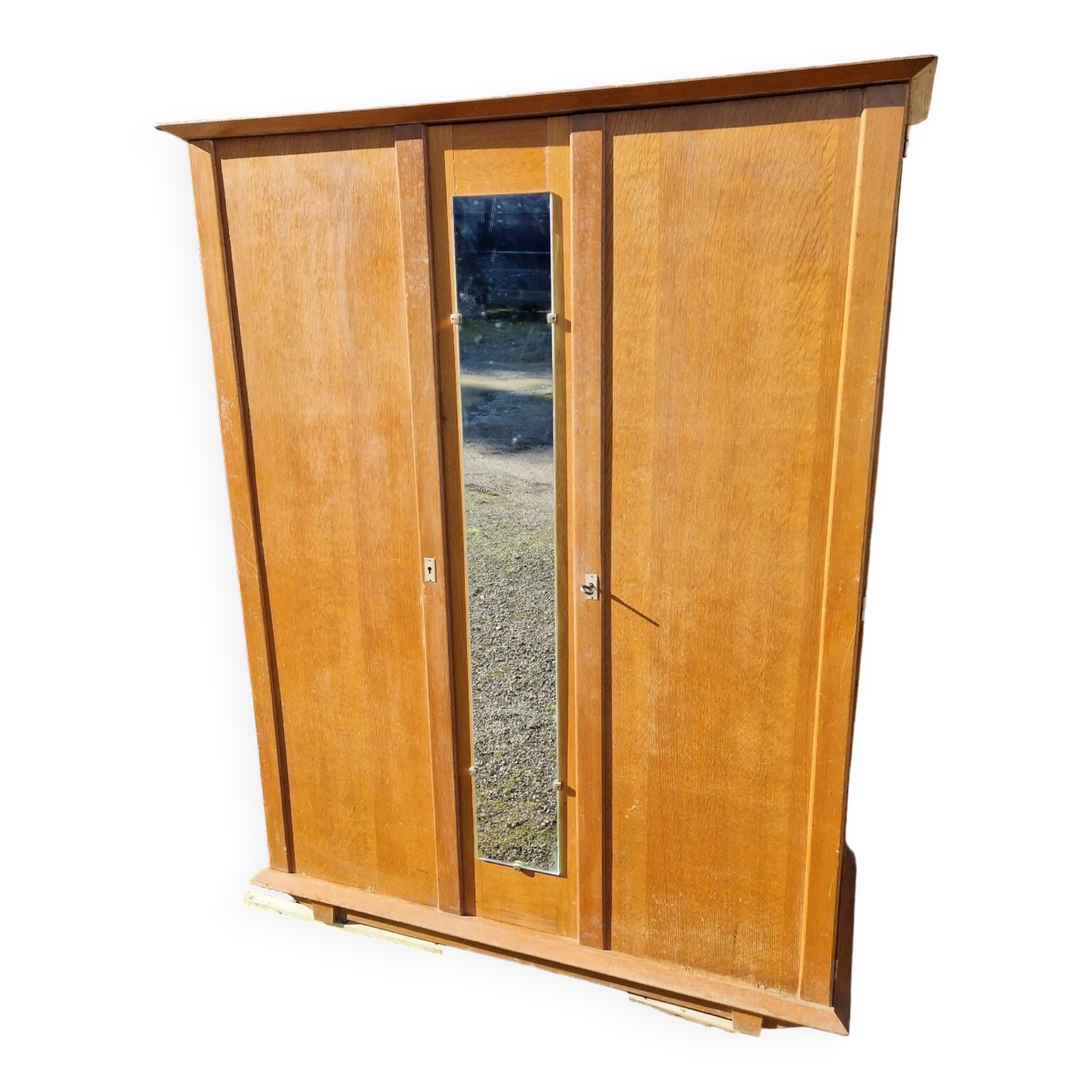2-door glazed mirror cabinet