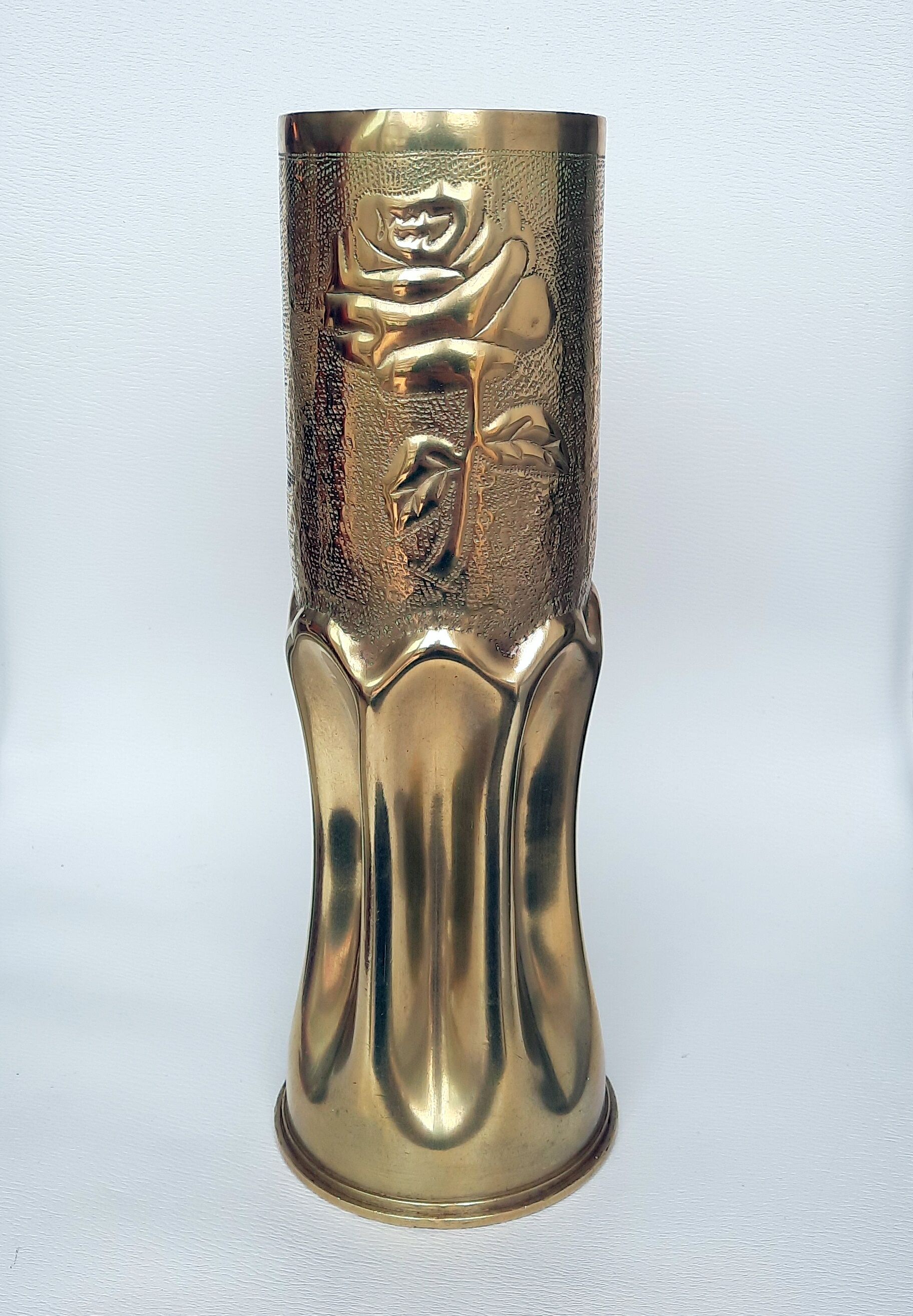 Bronze Vase - Hairy Crafts of World War 1 - Shell Casing Decorated Pink