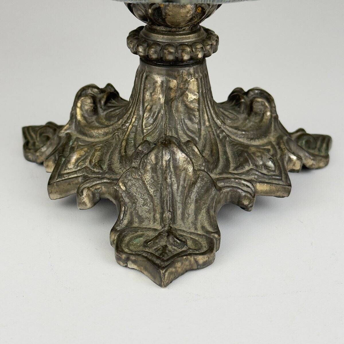 Antique glass bowl with a bronze base, Italy, 1920s