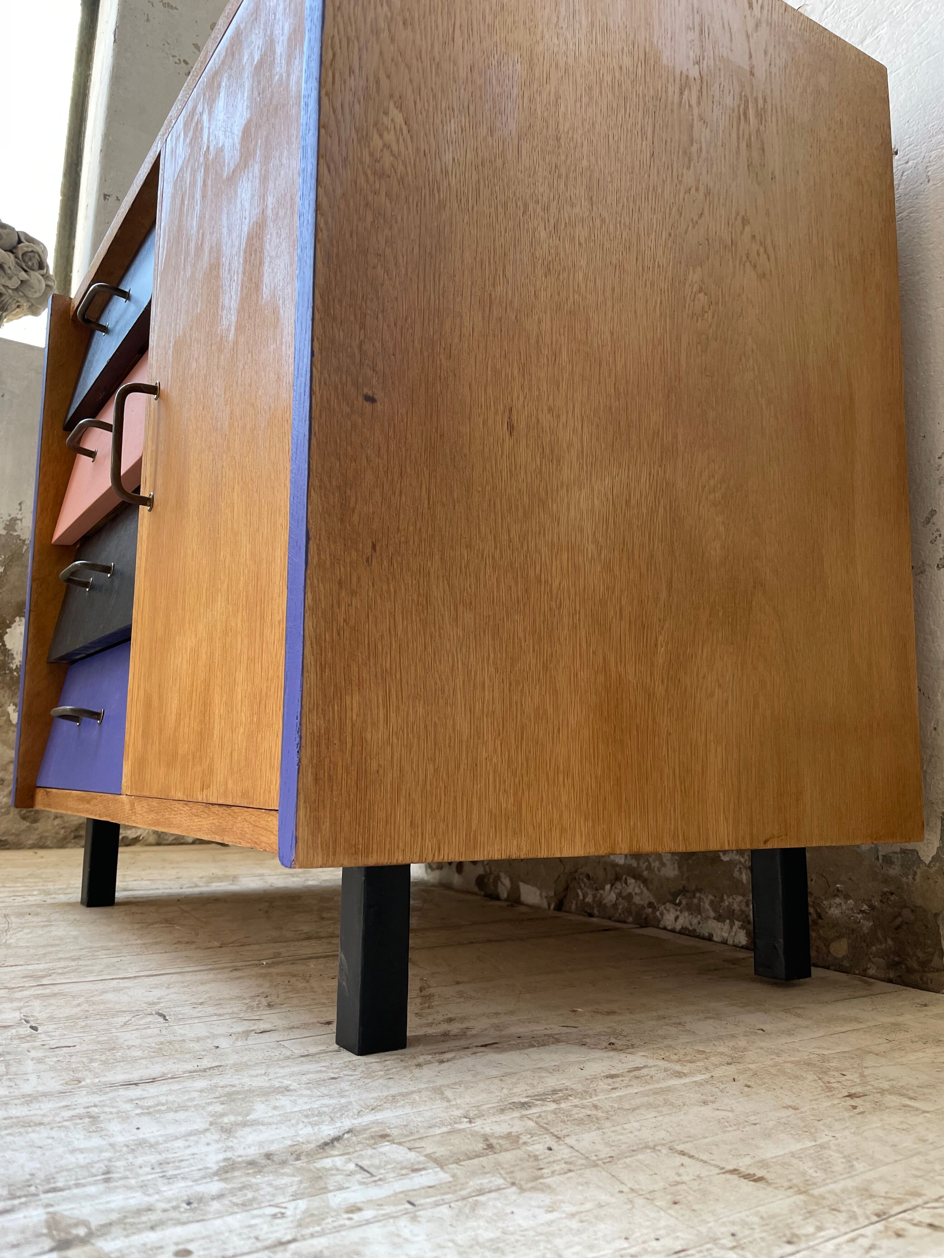 Meuble commode colorée années 60
