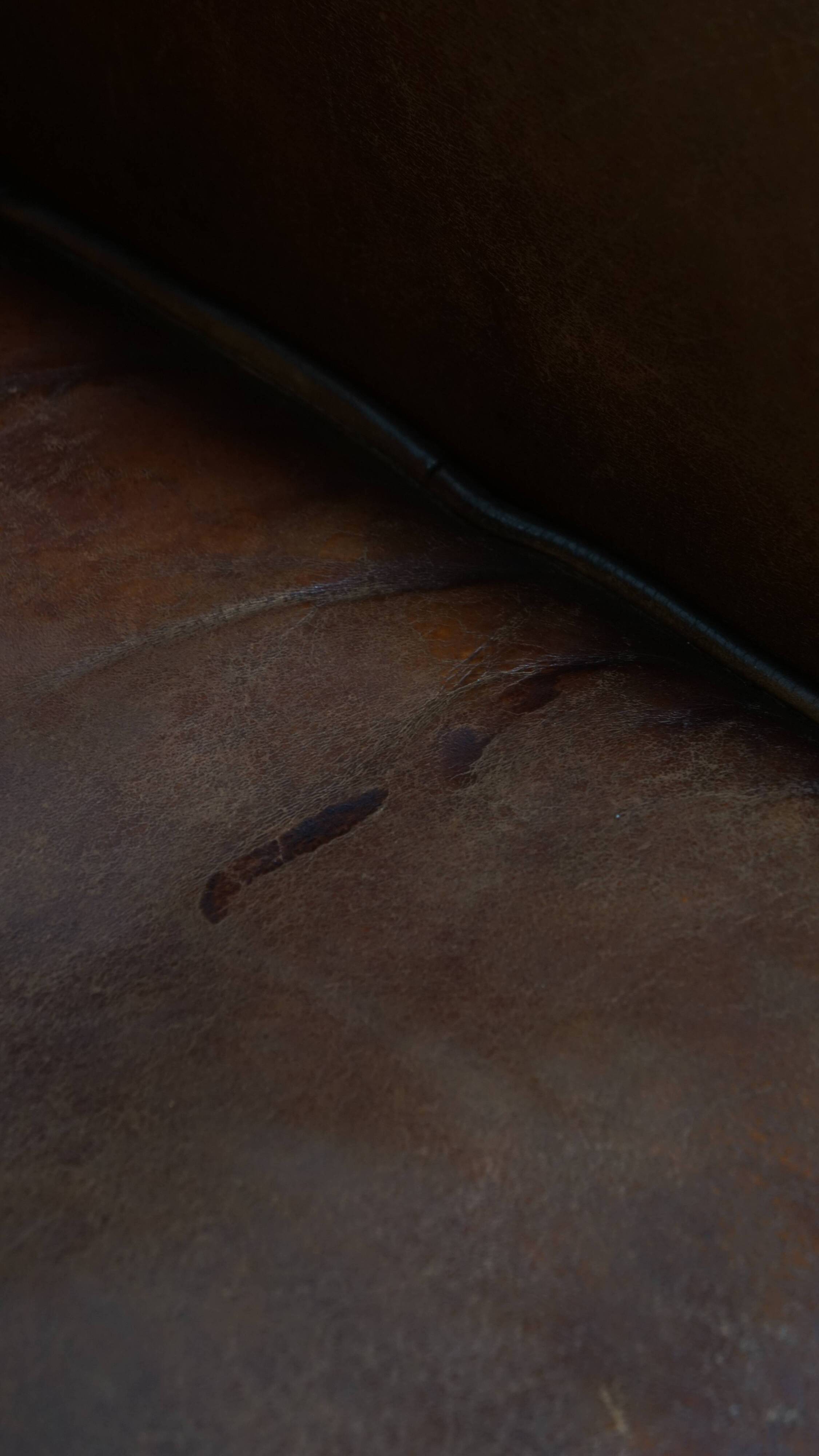 Cognac-Colored Sheepskin Leather Club Chair