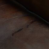 Cognac-Colored Sheepskin Leather Club Chair