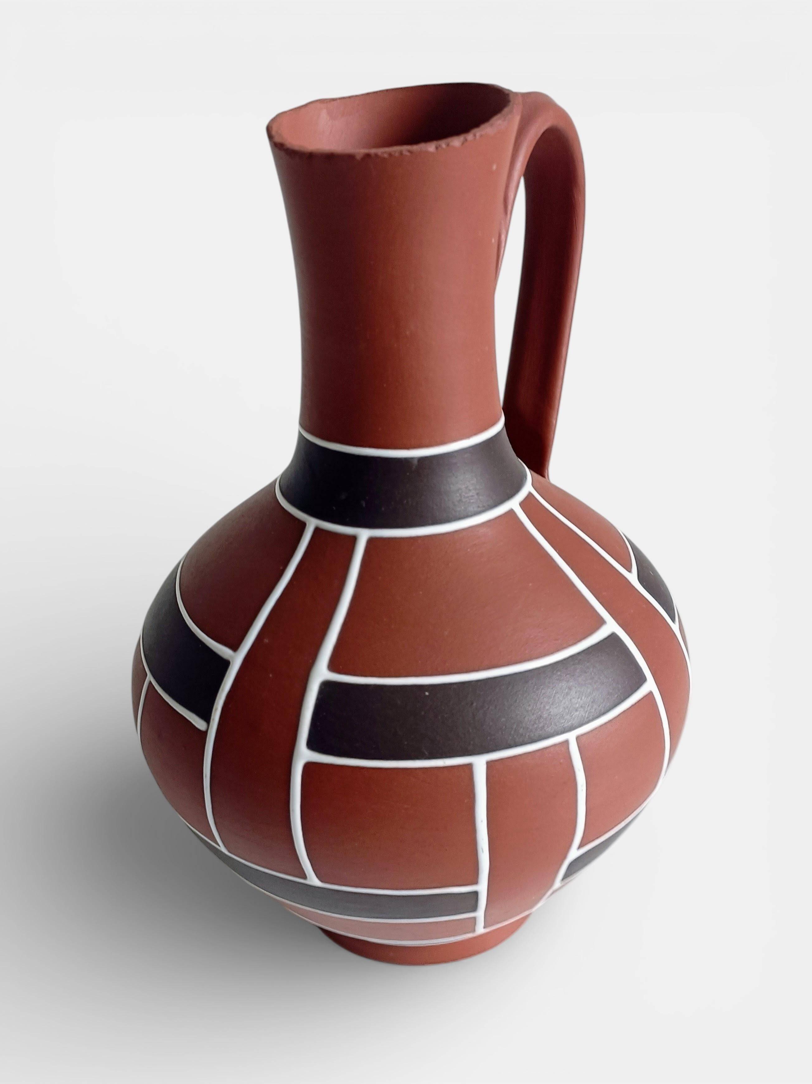 Mid-Century Modern Terracotta Pitcher by AKRU, West Germany, 1950s