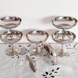 Ice cream or sorbet cups, set of 6, in 18/10 stainless steel (ref14)