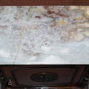 Louis Buffet in Walnut 19th Century with Drawers, Marble and Bronze Ornaments