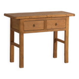 Table basse ancienne en bois massif (vers 1870)