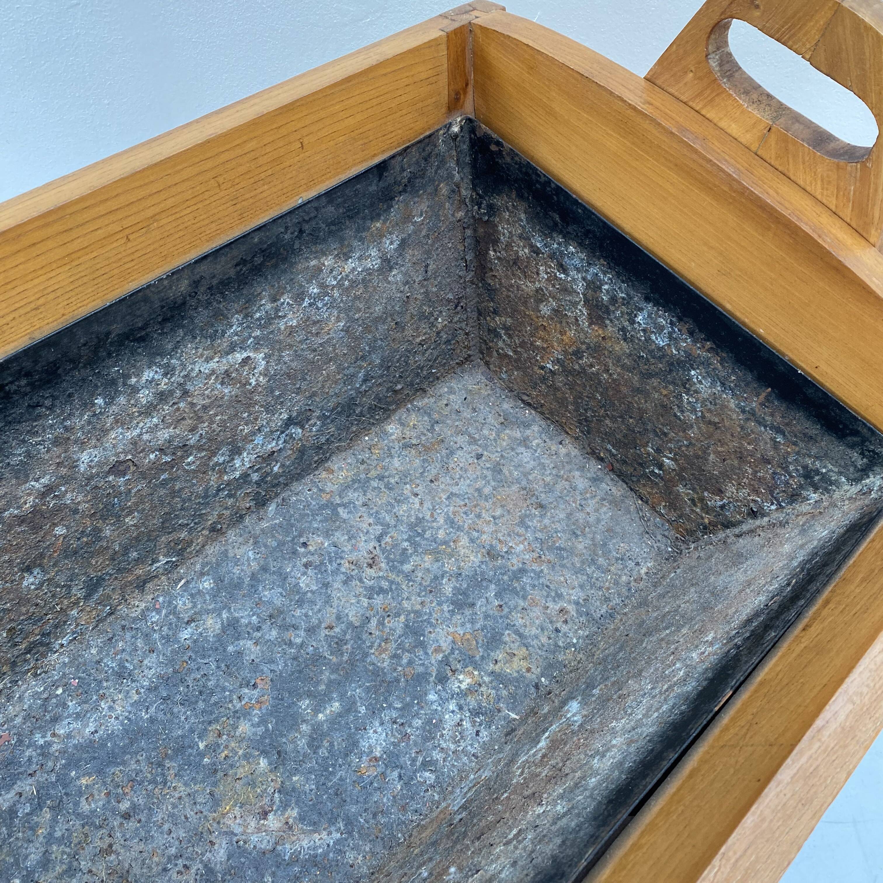 Large modernist indoor planter in solid beech