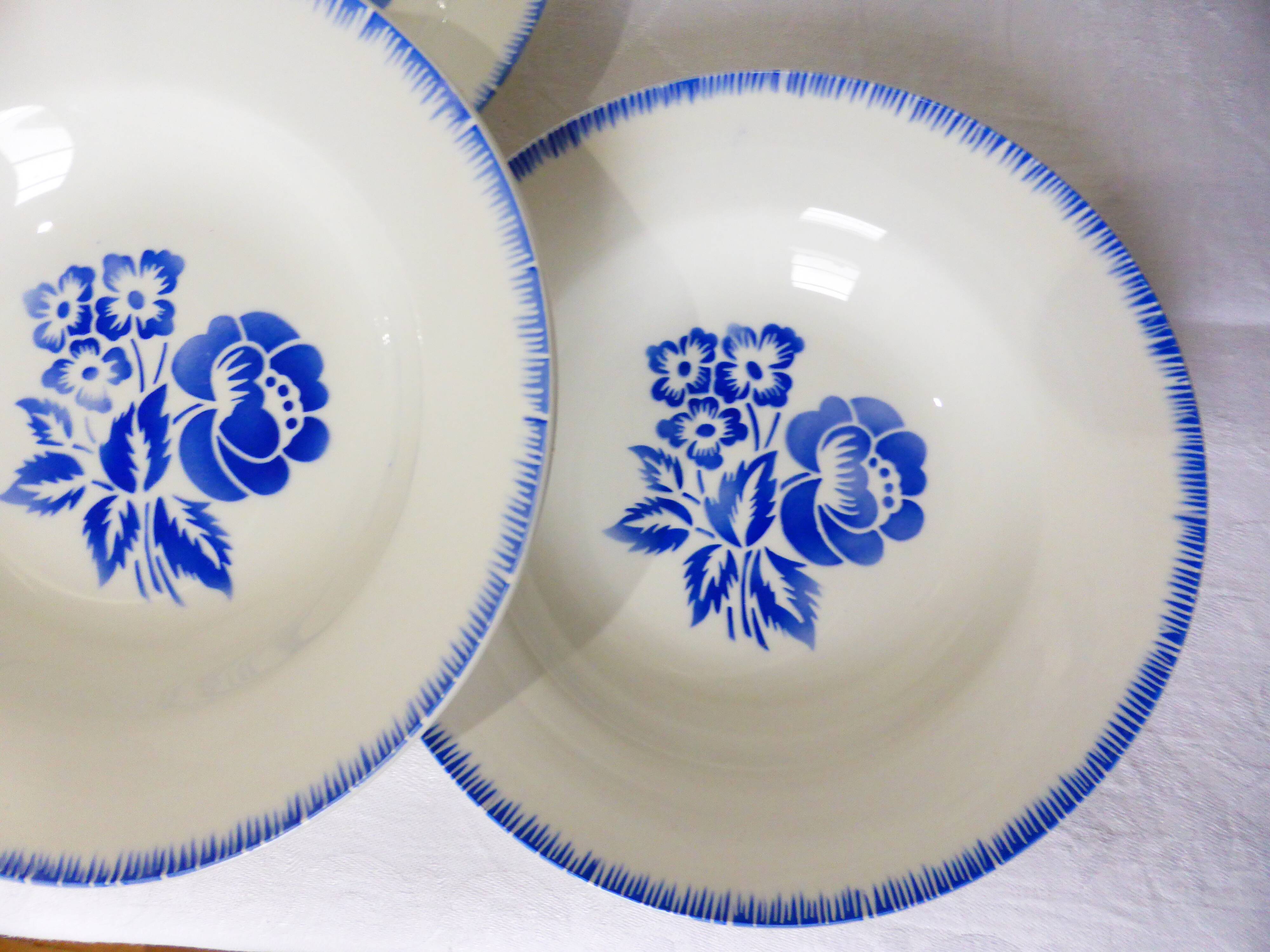 4 hollow plates of Digoin Sarreguemines model Simone 211247