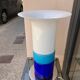Lampe verre bleue design italien 1970