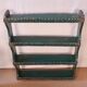 Old burmese teak wall shelf original blue patina