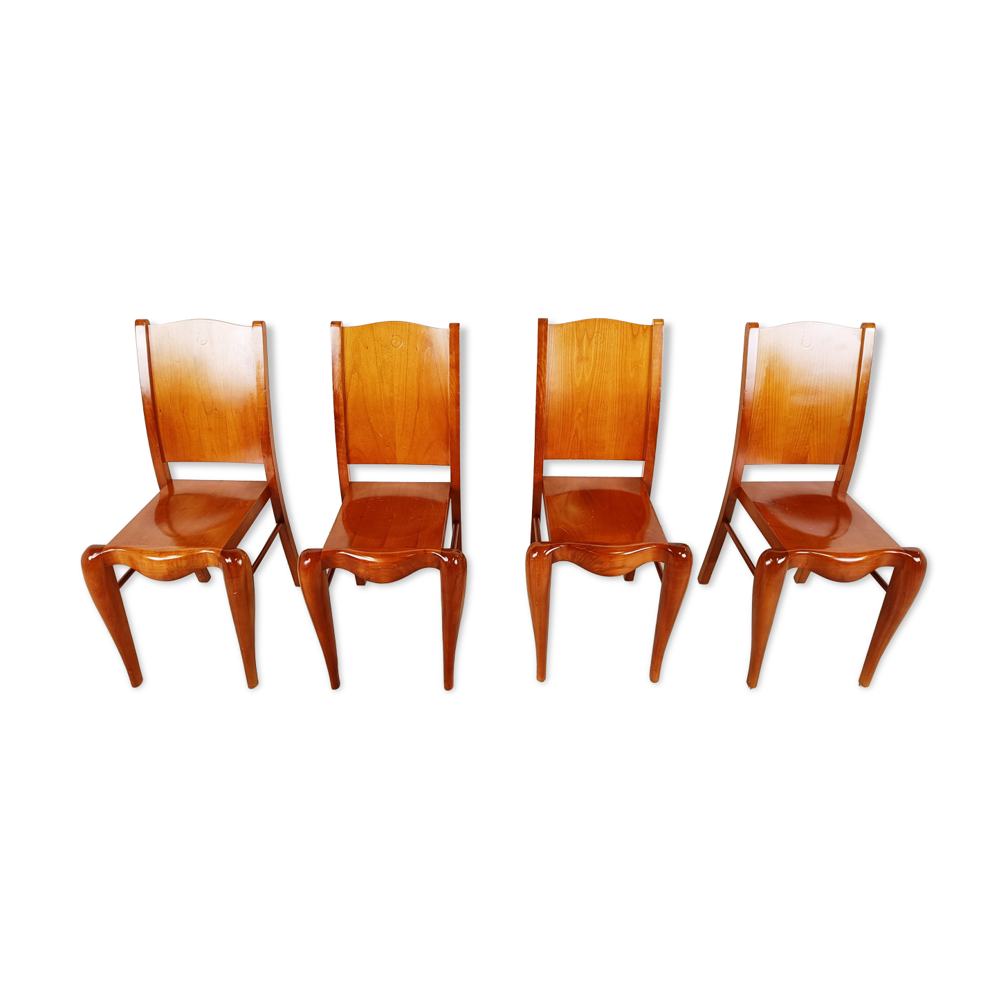 Set of 4 wood dining chairs by Philippe Starck 1989