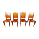 Set de 4 chaises de salle à manger en bois par Philippe Starck 1989