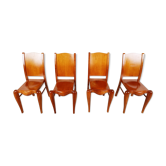 Set de 4 chaises de salle à manger en bois par Philippe Starck 1989