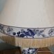 Ceramic lamp with Asian decoration with matching lampshade.
