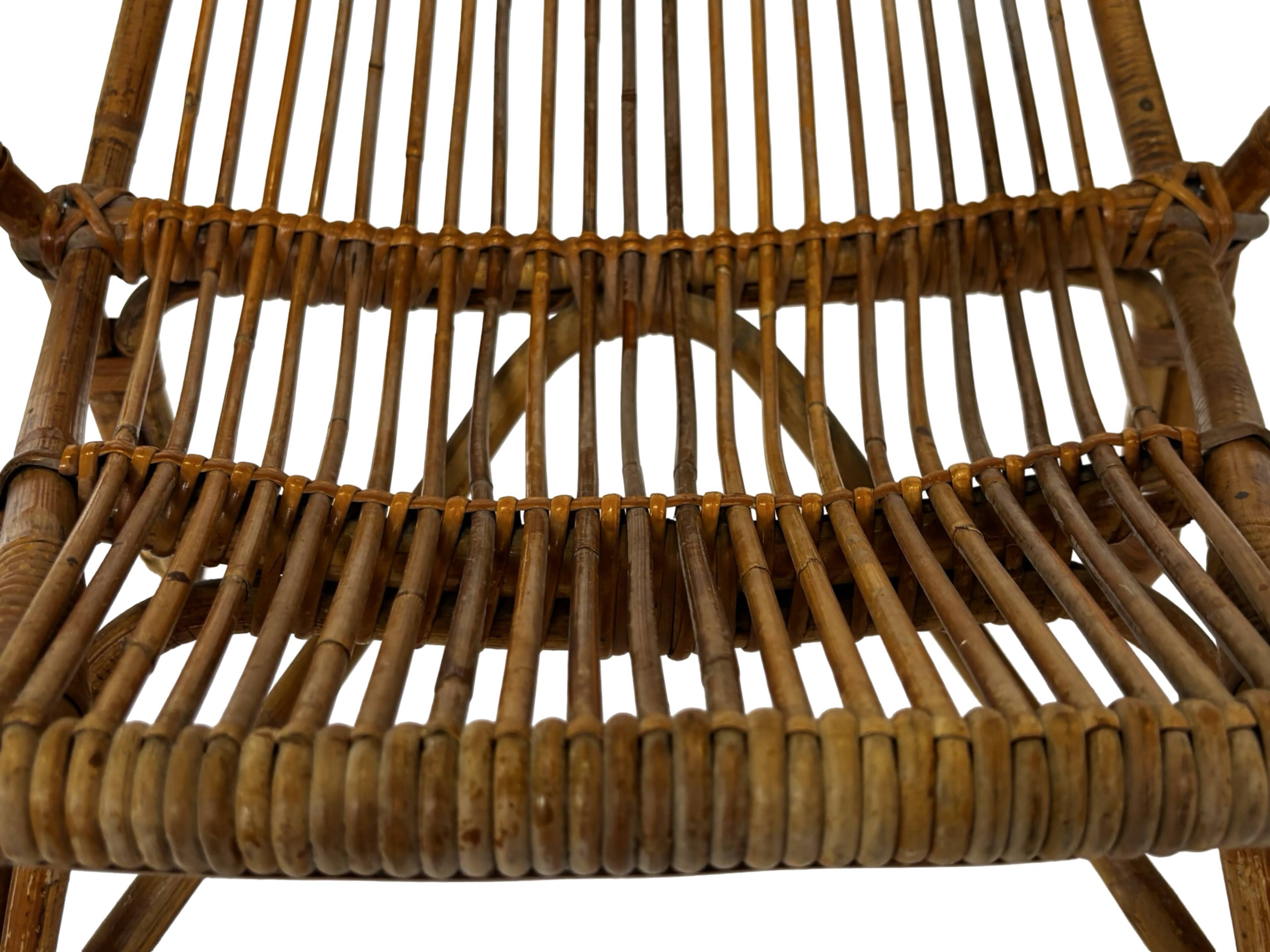 Vintage Rattan Chair Dirk Van Sliedregt Rohe Noordwolde 1960