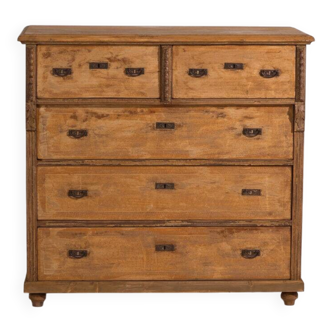 Commode ancienne en pin décapé – Meuble rustique européen primitif – circa 1920 #109