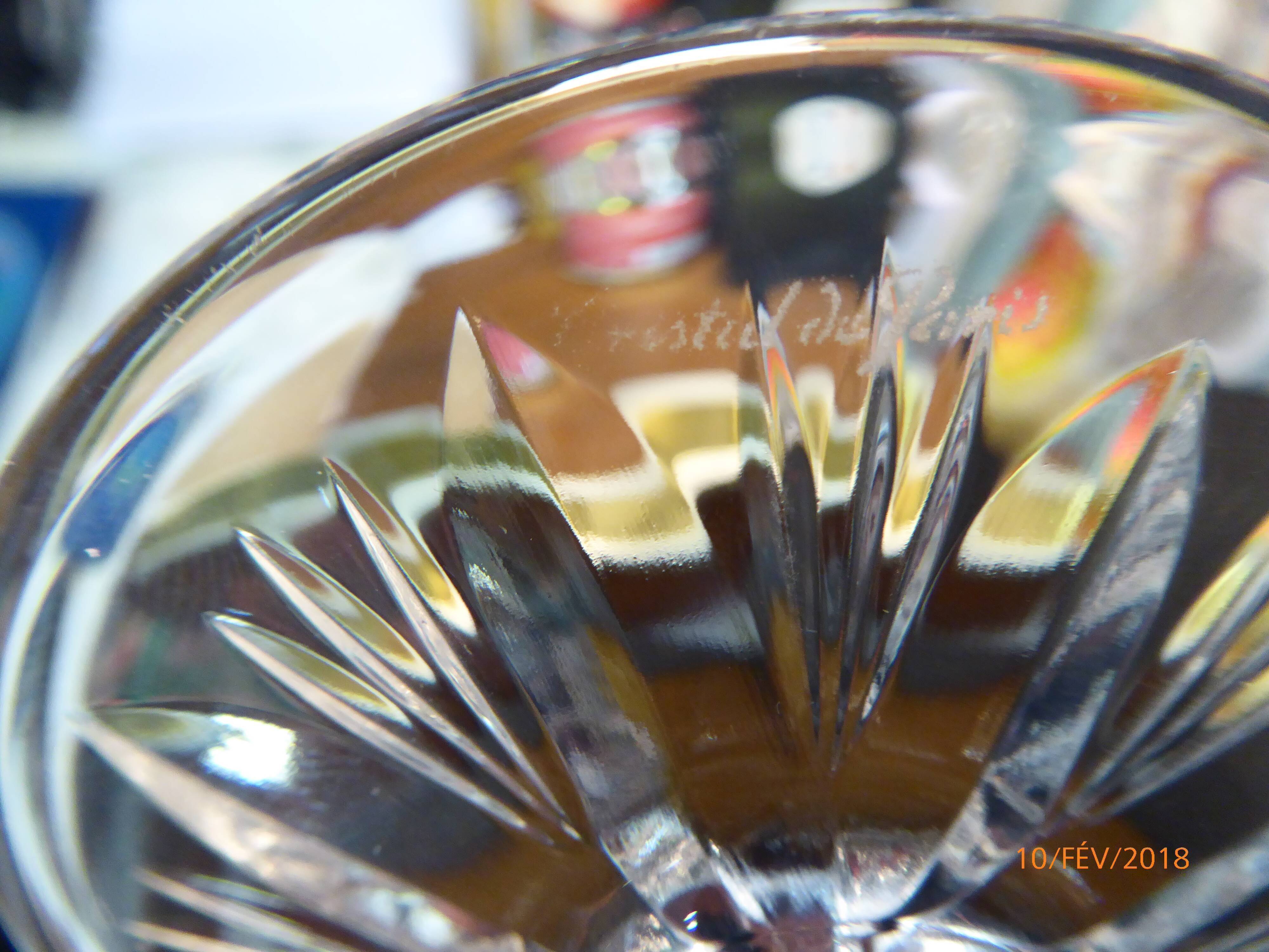 6 Paris crystal glasses