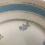 Set of 6 old flat plates with flower pattern