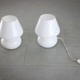 Lampe de table vintage small Murano mushroom swirl 70s