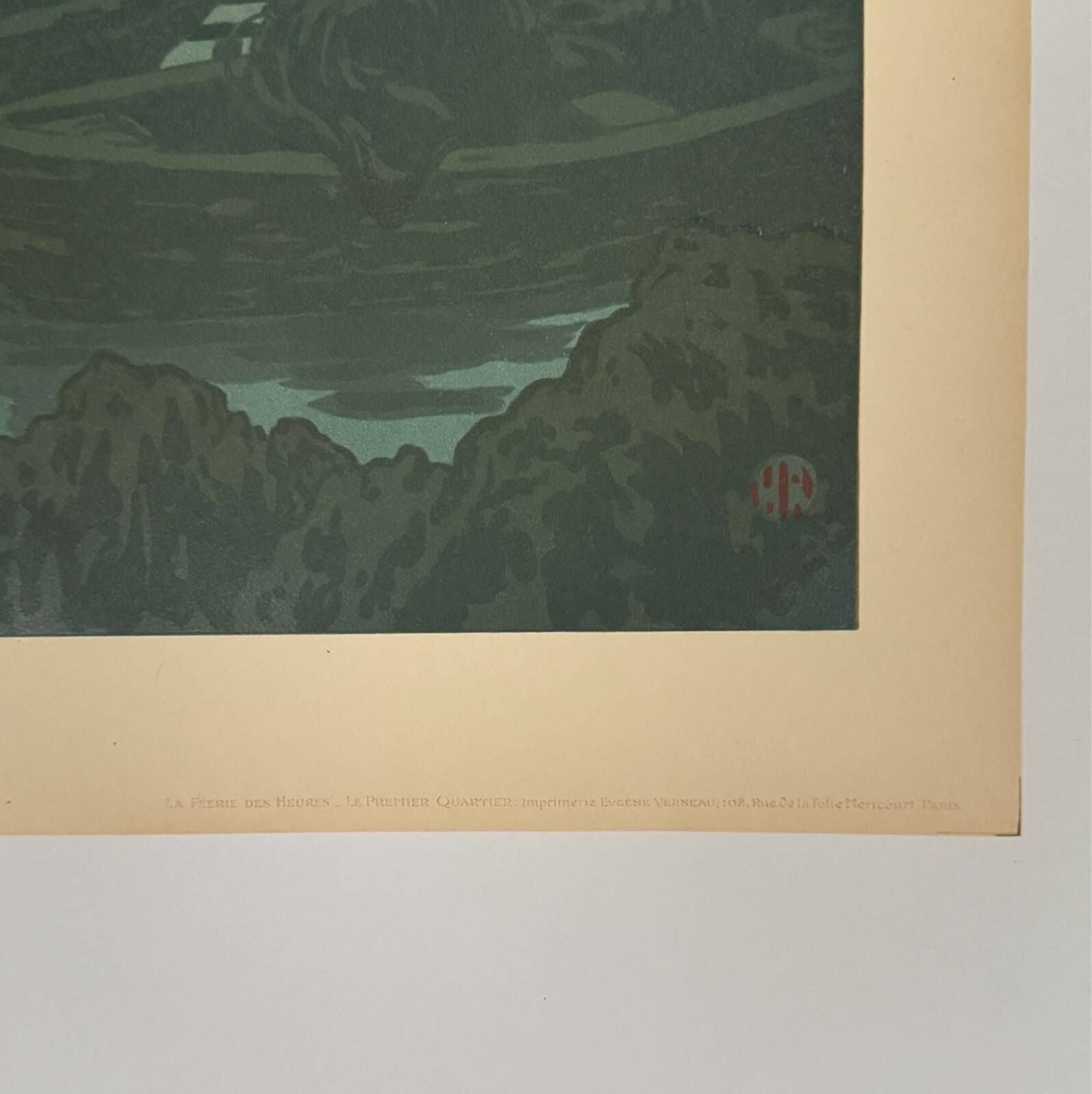 Lithographie par Henri Rivière La Féérie des Heures Le Premier Quartier