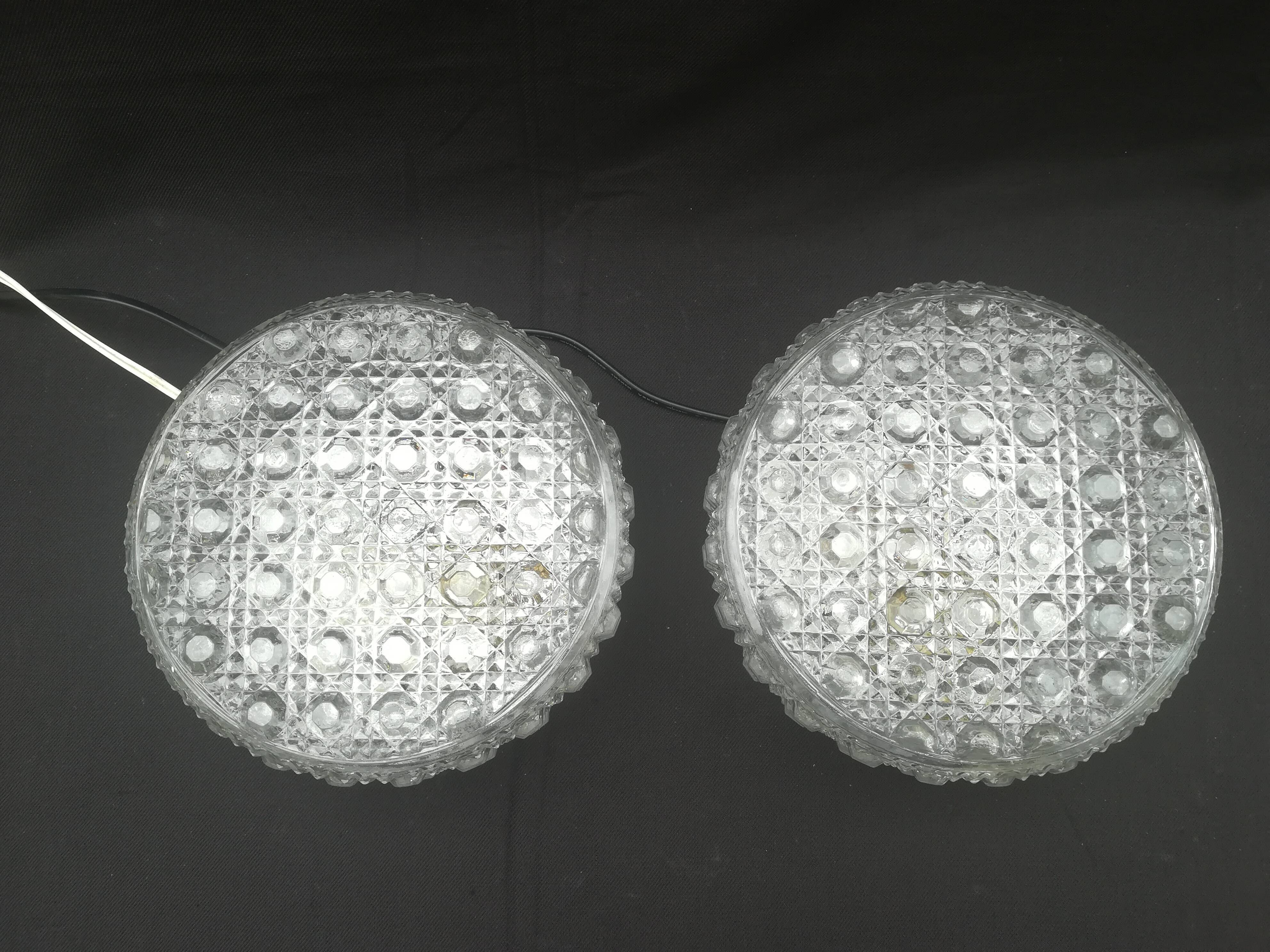 Pair of round ceiling lights