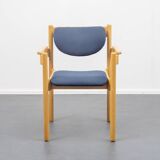 A Wilde & Spieth chair with armrests, solid wood from the 80s, 4 chairs available