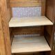 Solid oak compass foot cabinet René Gabriel 1945