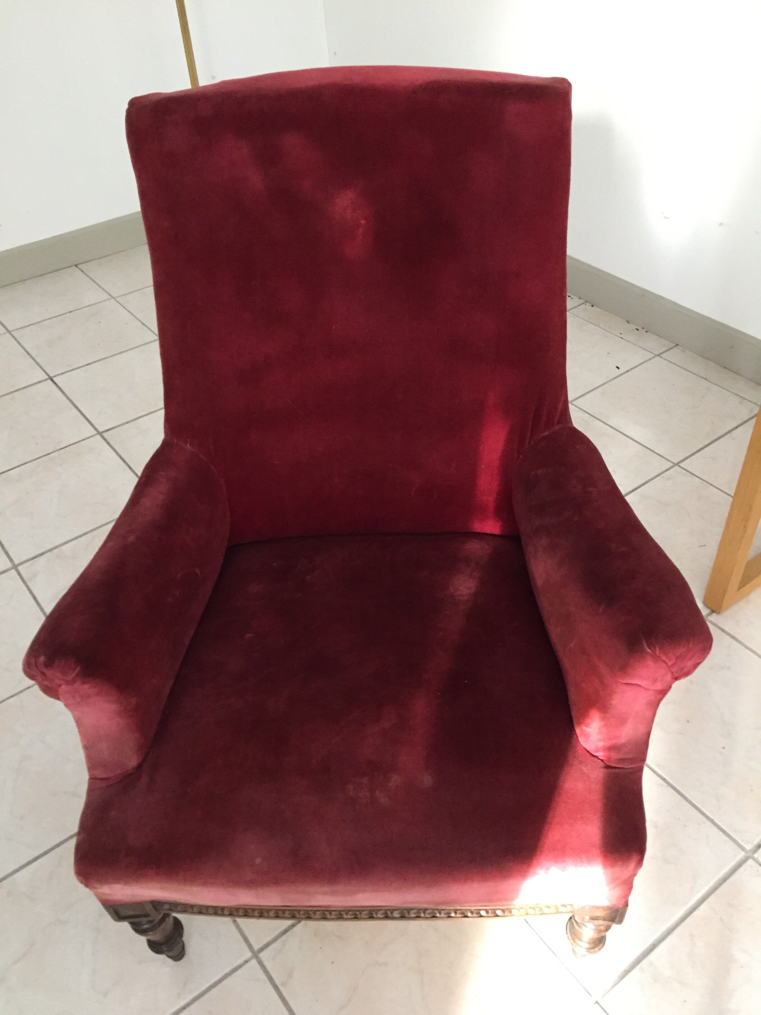 Velvet armchair