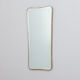 Miroir en laiton du milieu du siècle avec bords biseautés, années 1950 - 114x56cm