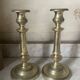Pair of 19th century guilloche brass candlesticks