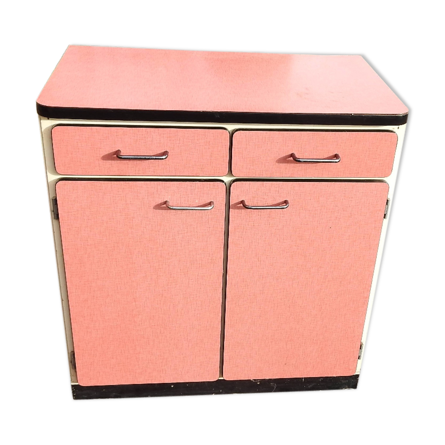 Sideboard in Formica red 2 doors 60 years