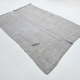 6x8 Silver & Gray Turkish Kilim Rug, 177x256Cm