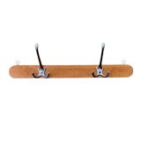 Vintage wooden wall coat rack - 2 hooks