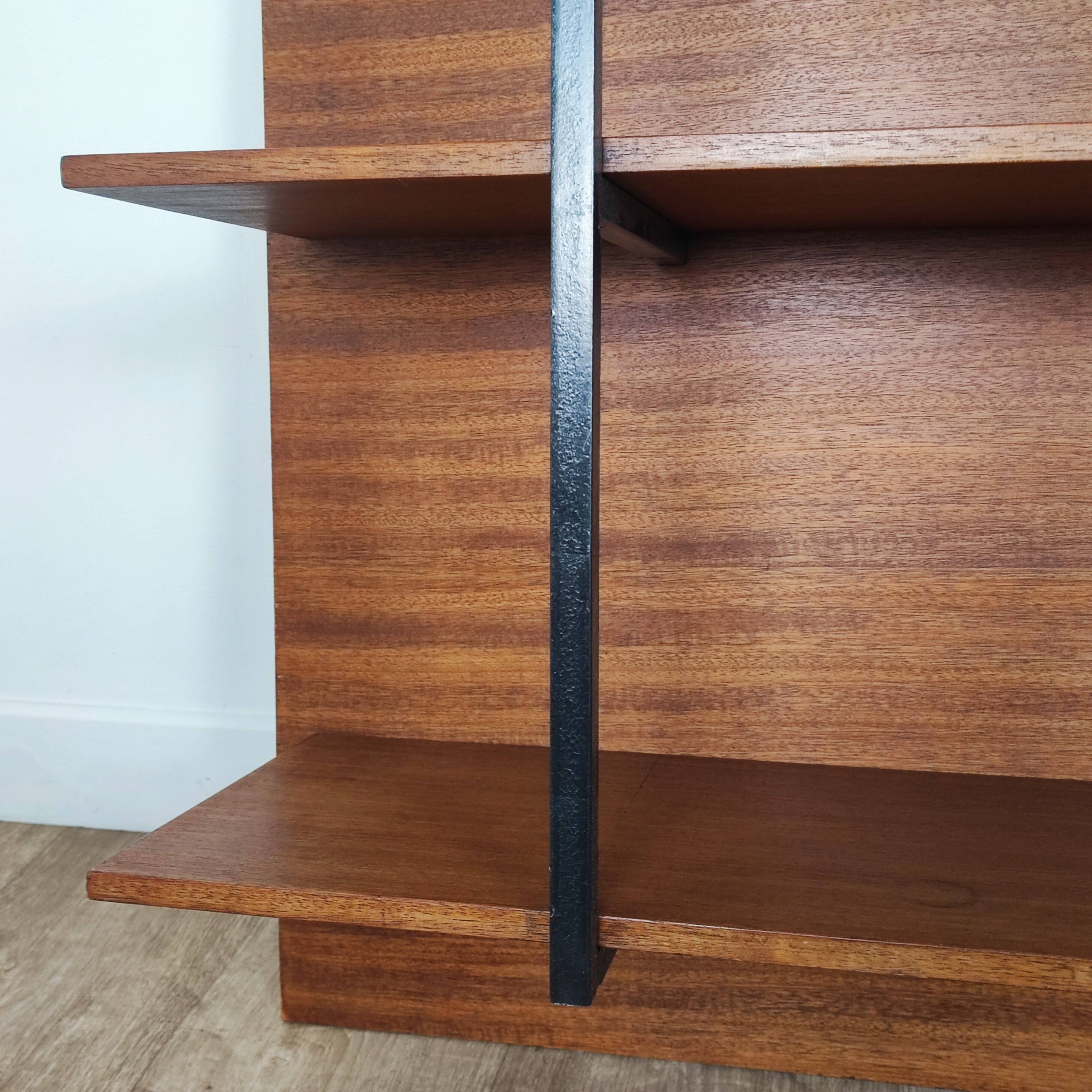 60s wall bookcase shelf