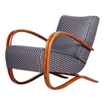 Fauteuil en hêtre Art Déco tchèque attribué à J. Halabala pour Up Zavody, années 1930.