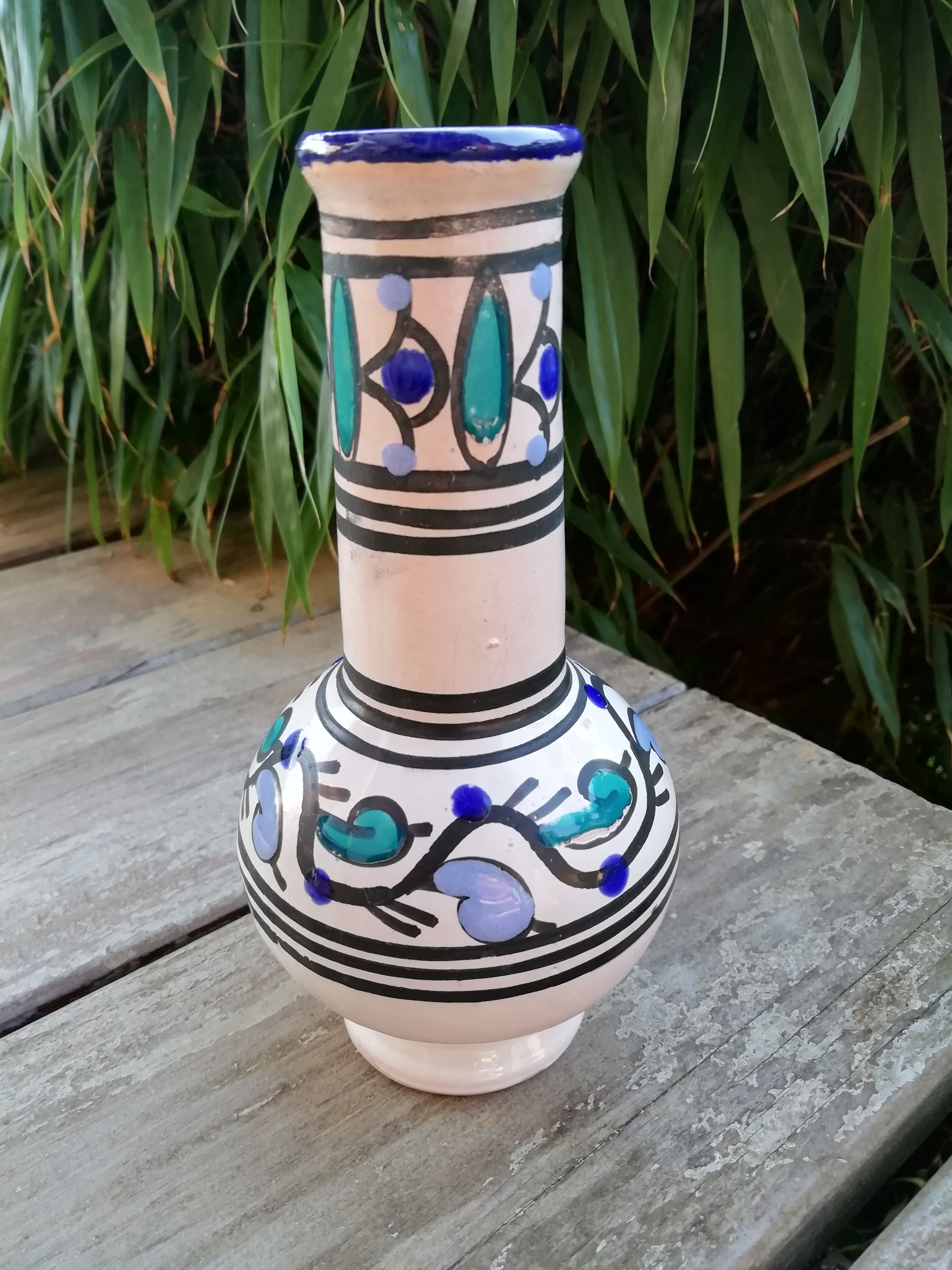 Hand decorated vase