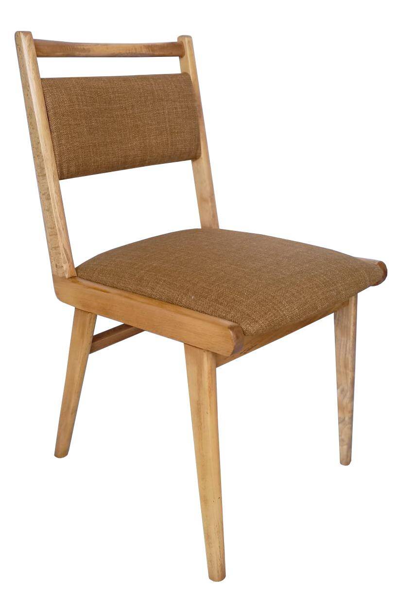 Mid-Century Beech Wood and Tobacco Velvet Jar Chair Wool Millais by Dedar, Poland, 1960s