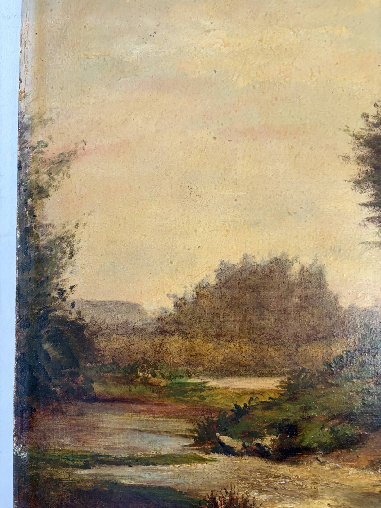 Landscape at the pond, oil on canvas signed André Ricq.
