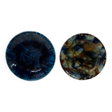 Set of 2 glazed earthenware plates