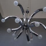 Lustre design 1970 en acier chromé