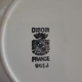 Suite de 5 plates Digoin checkerboard pattern